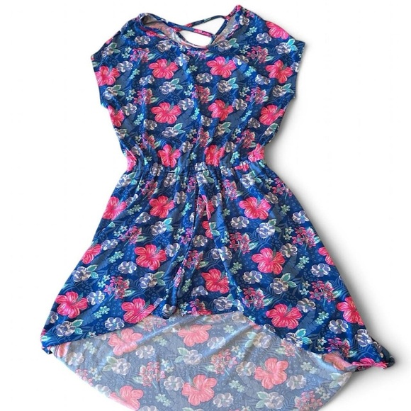 Tween High-Low Hemline Dress with Shorts - Size 14 💓🩵🌸🌺 - Picture 1 of 8